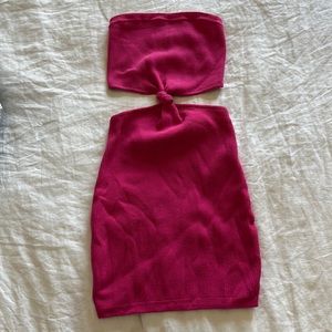 Pink Cut-out Mini Dress